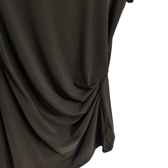 Tahari - Long sleeve black top - Medium - Asymmetrical ruching detail - Picture 3 of 3